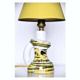 Lampe en céramique jaune vintage
