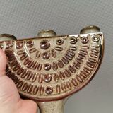 Three-armed ceramic candlestick. Denmark 1970s