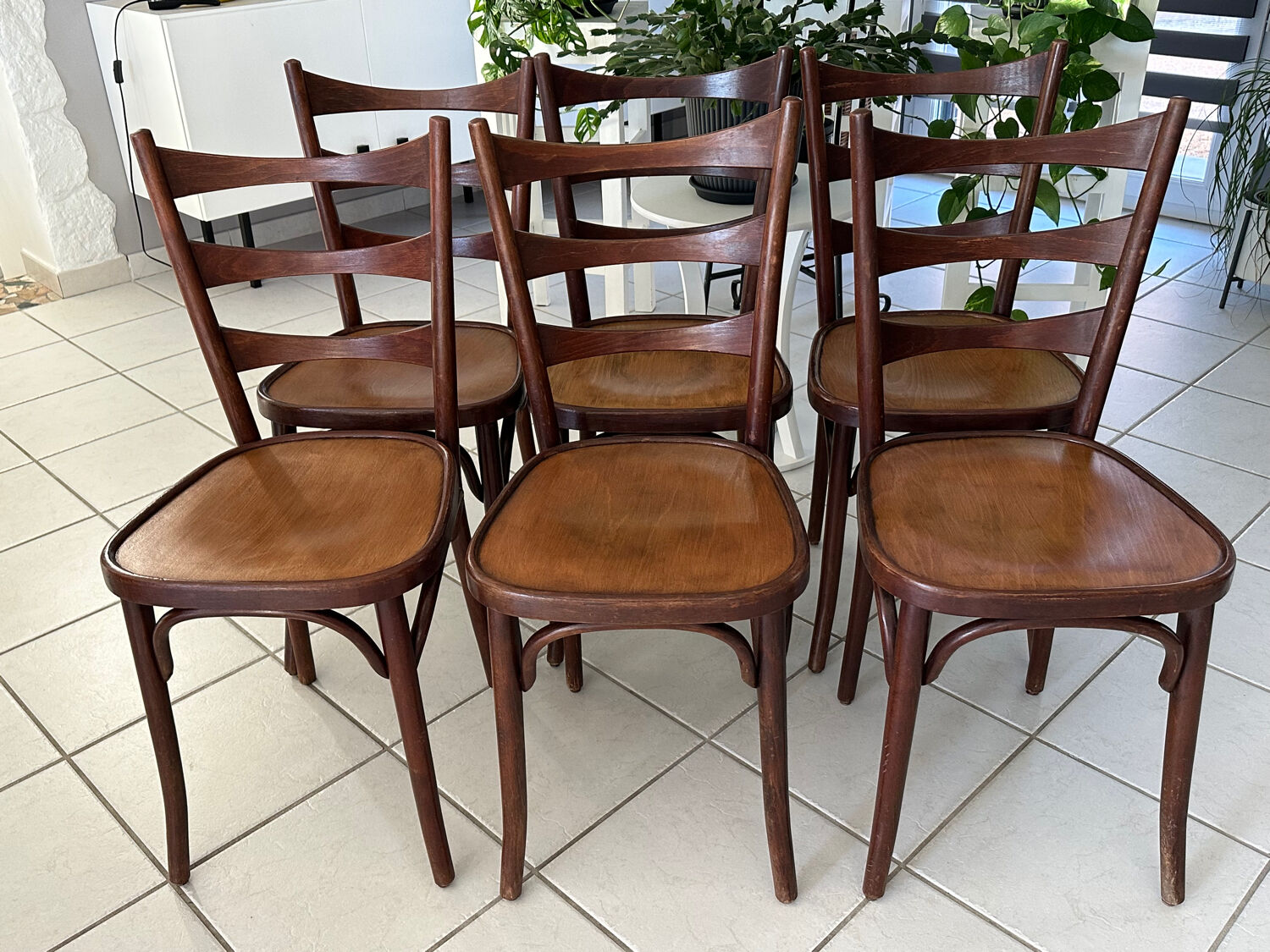 Suite 6 chaises de Bistrot vintage années 1960