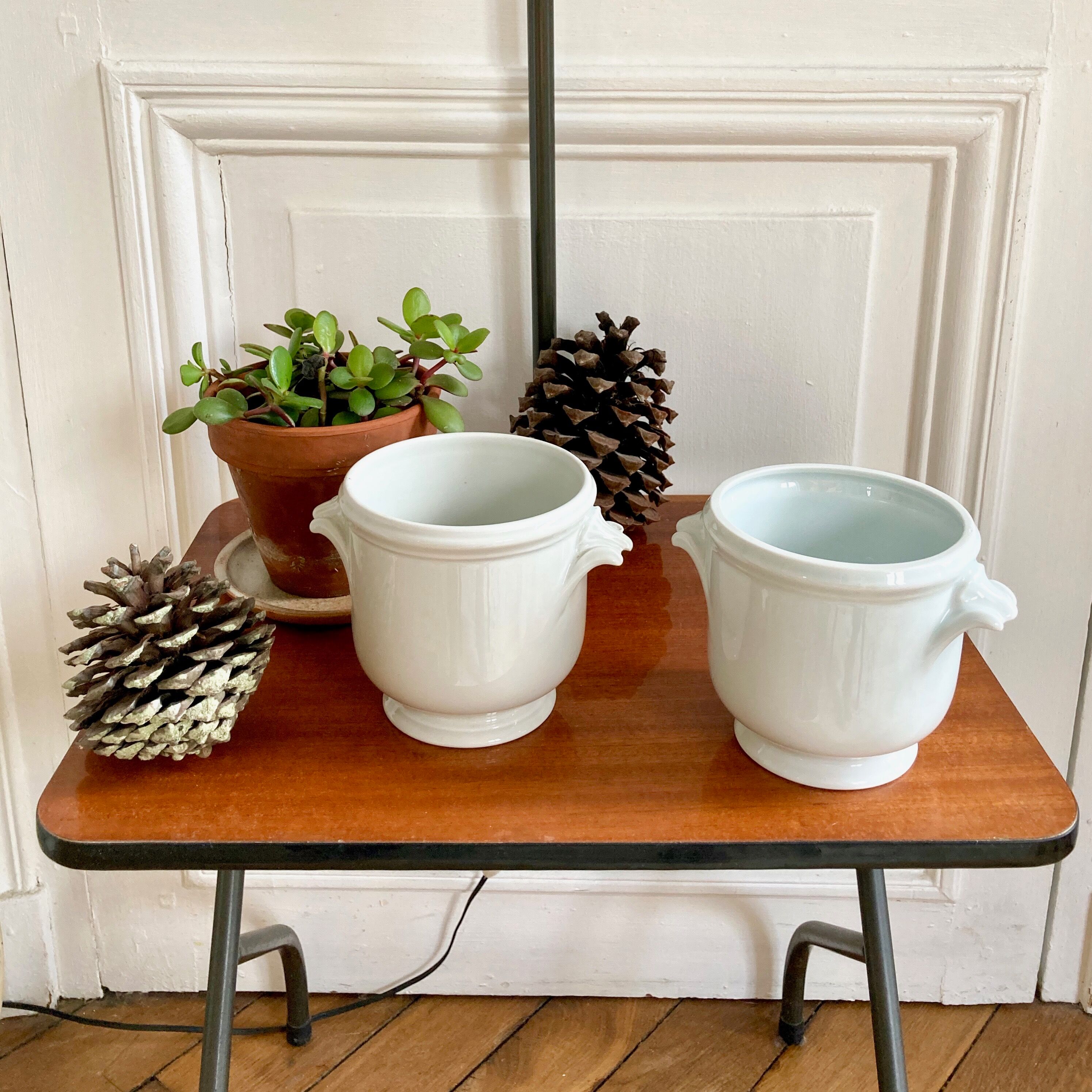 Paire de cache pots porcelaine de Limoges