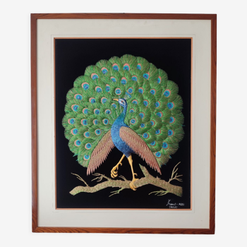 Indian Peacock tapestry vintage