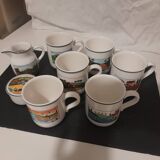 Ensemble complet des mugs  Villeroy et Boch, collection naif avec pots