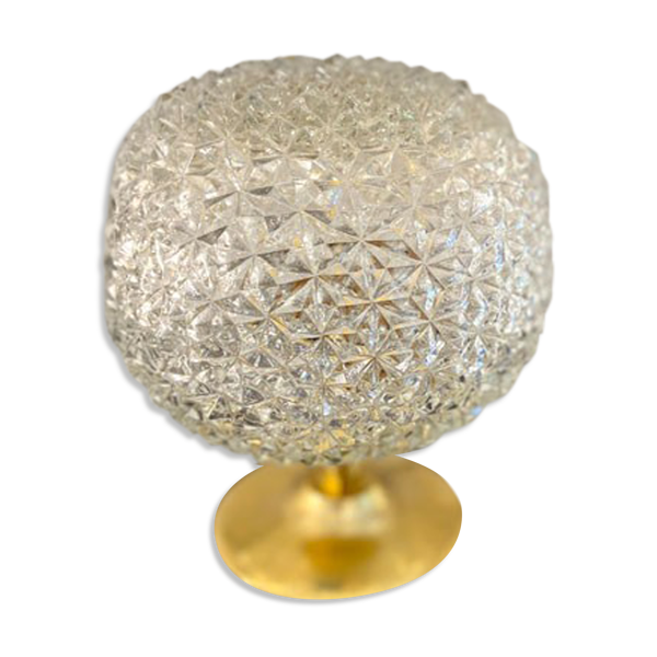 Lampe globe “pointes de diamant” en verre