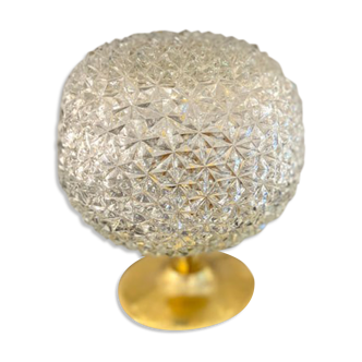 Lampe globe “pointes de diamant” en verre