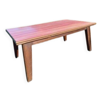 Table de cuisine des années 60 en chêne avec rallonges intégrées