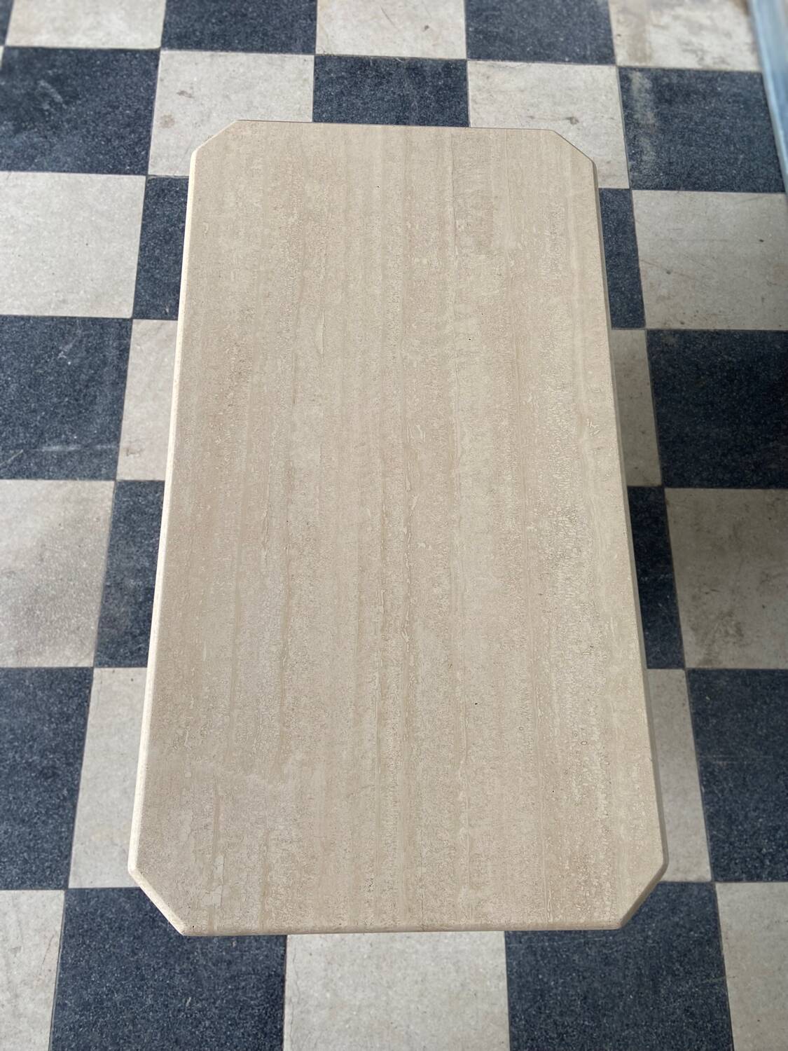 Travertine coffee table