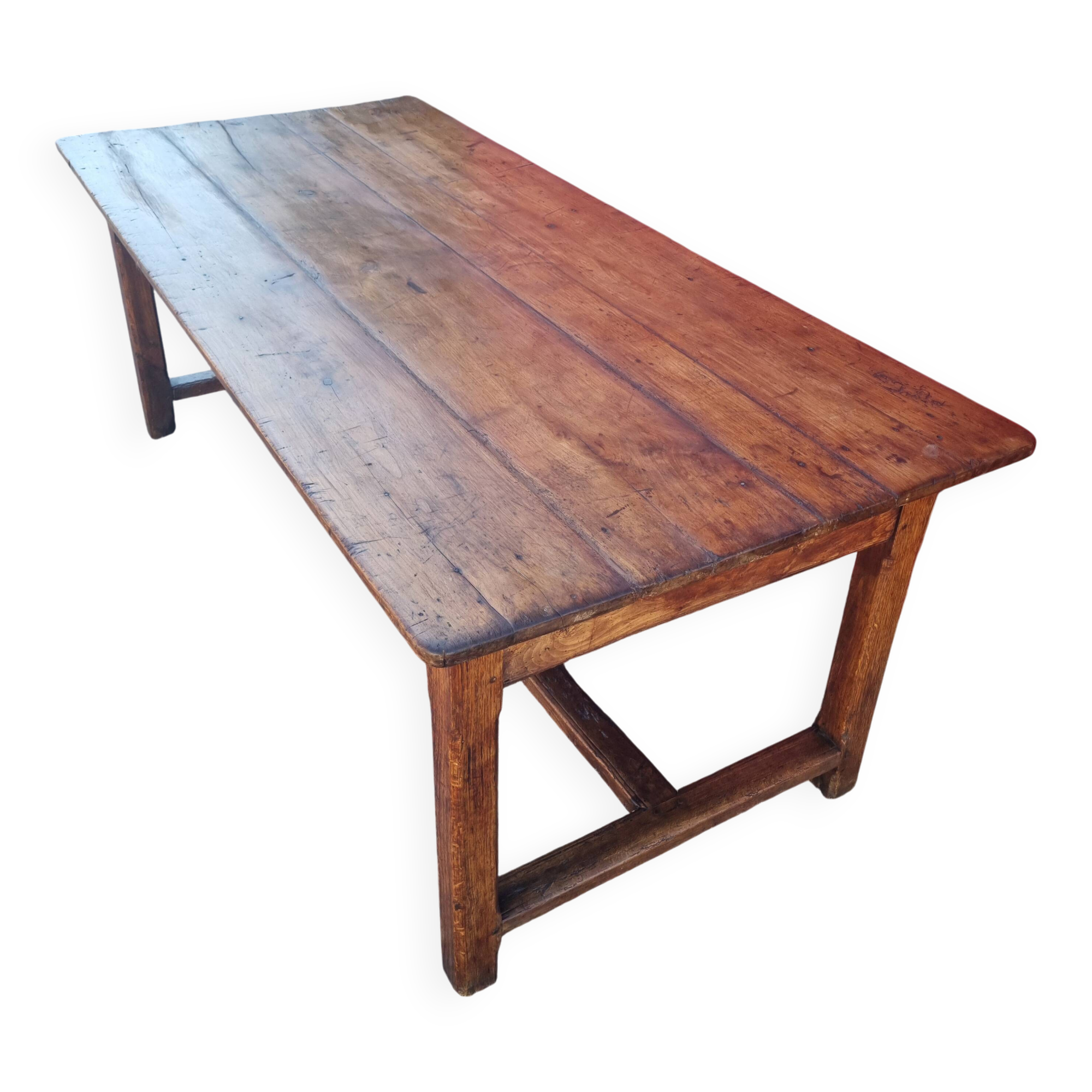 Table de ferme chêne et merisier