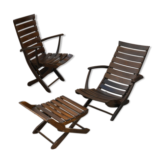 Pair of Triconfort and Ottoman 1950s armchairs