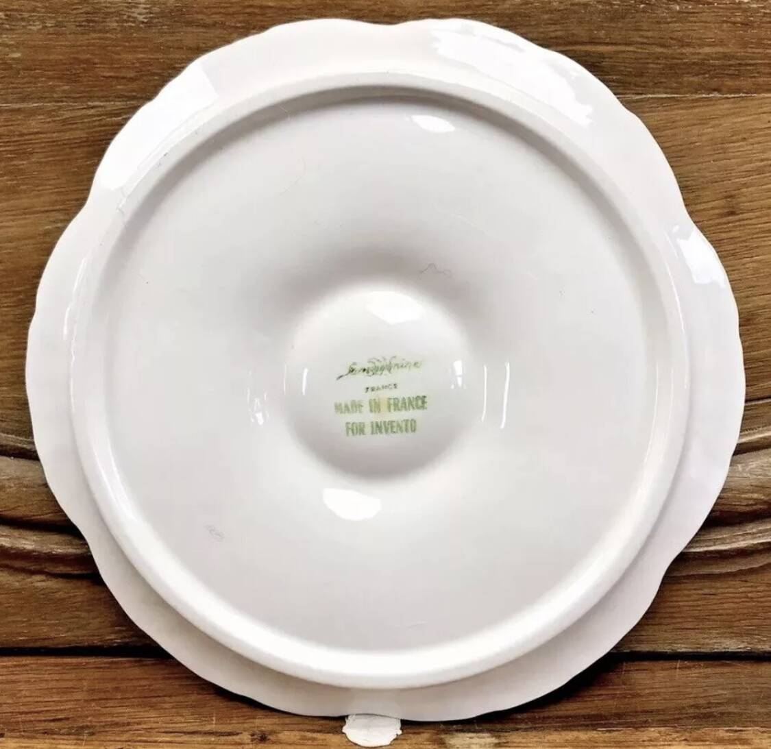 6 assiettes à huîtres blanche barbotine Sarreguemines