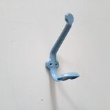Vintage wall hook - blue lacquered metal - 1960-70