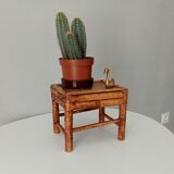 Antique burnt bamboo stool