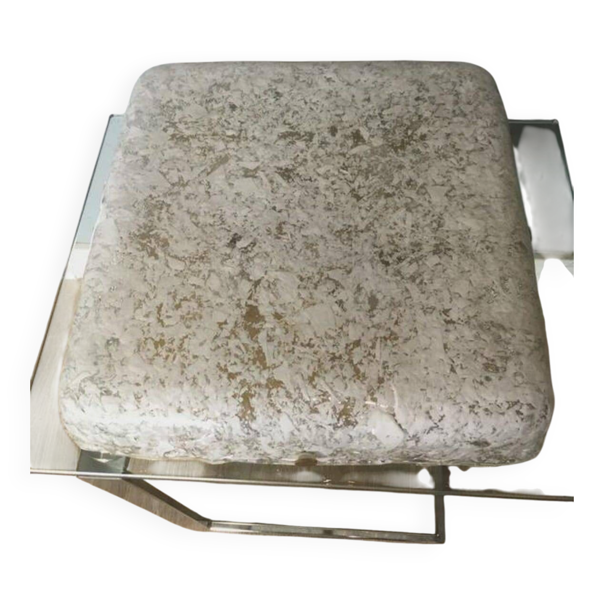 Kaiser Leuchten square wall or ceiling light, textured glass, 1960s-70s