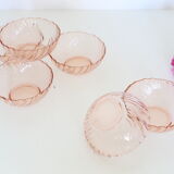 Rosaline pink glass bowls, arcoroc, lot of 6, vintage french, vintage