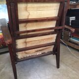 Fauteuil Morris ancien et repose pied