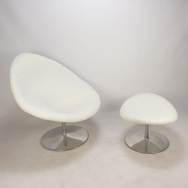Fauteuil Big Globe avec pouf de Pierre Paulin pour Artifort, années 1980