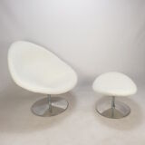 Fauteuil Big Globe avec pouf de Pierre Paulin pour Artifort, années 1980