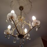 4-burner chandelier with crystal tassels