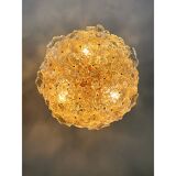 Transparent and Gold Lotus Glass Sputnik Chandelier