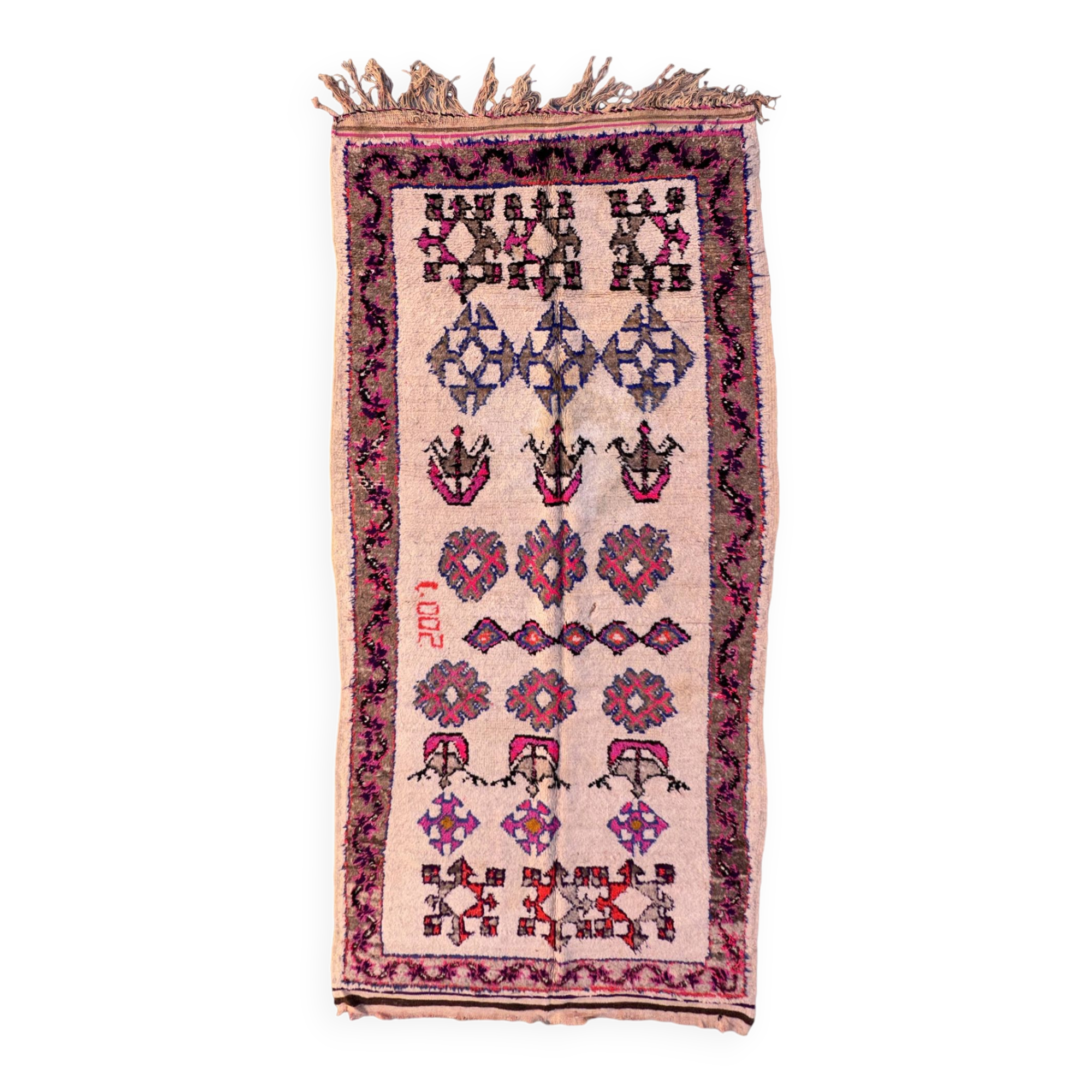 Colorful Azilal Moroccan rug - 128 x 277 cm