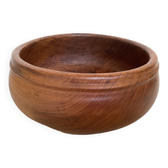 Large exotic wood teak bowl