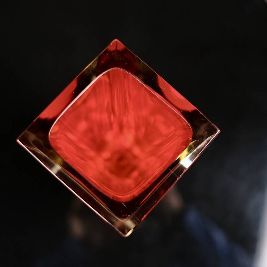 Large red Sommerso Murano vase, Italy, 1960s