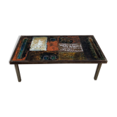 Table basse en pierre de lave émaillée