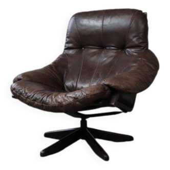 Fauteuil pivotant en cuir par Gerald Easden pour Module Furniture, années 1960
