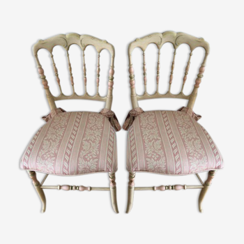 Paire de chaises Napoleon III authentiques restaurées par décorateur