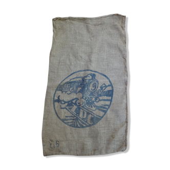 Burlap bag, train décor for the company ZPC