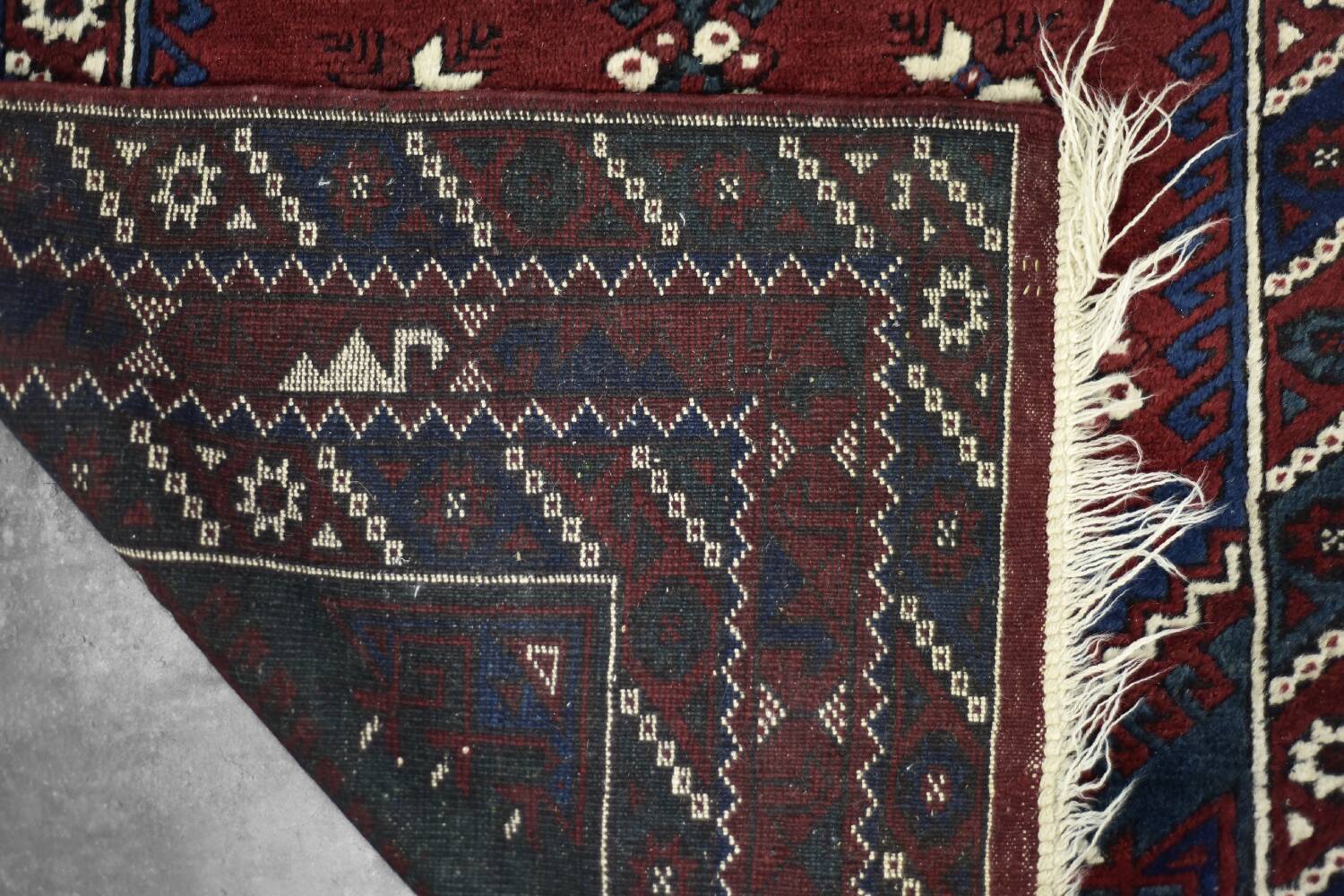 Vintage Red Hand-Woven Oriental Afghan Rug, 1970s