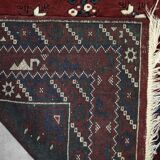 Vintage Red Hand-Woven Oriental Afghan Rug, 1970s