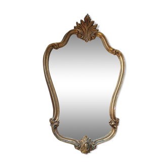 Miroir baroque rocaille Louis XV doré vintage