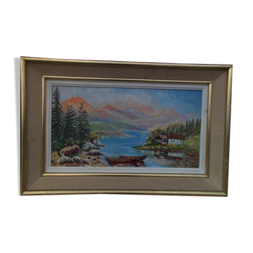 Oil on panel Roger Faure mountain landscape