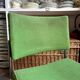 Chaise de bureau en tissu vert et métal chromé