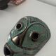 Glazed terracotta face mask tribal art 1980s