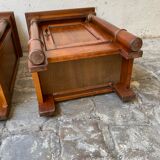 Pair of solid cherry bedside tables empire style