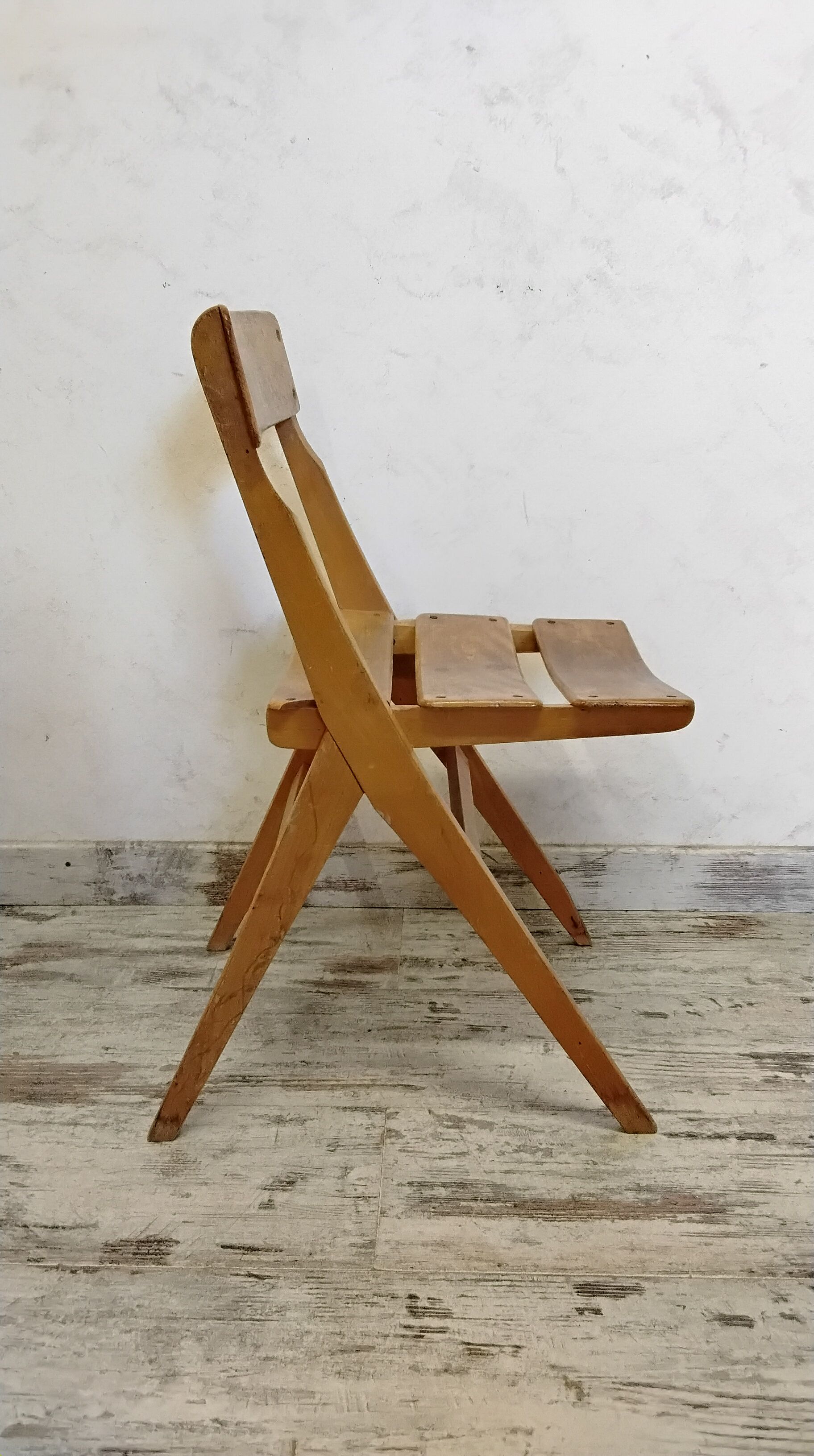 Bureau vintage pieds compas et sa chaise années 50/60