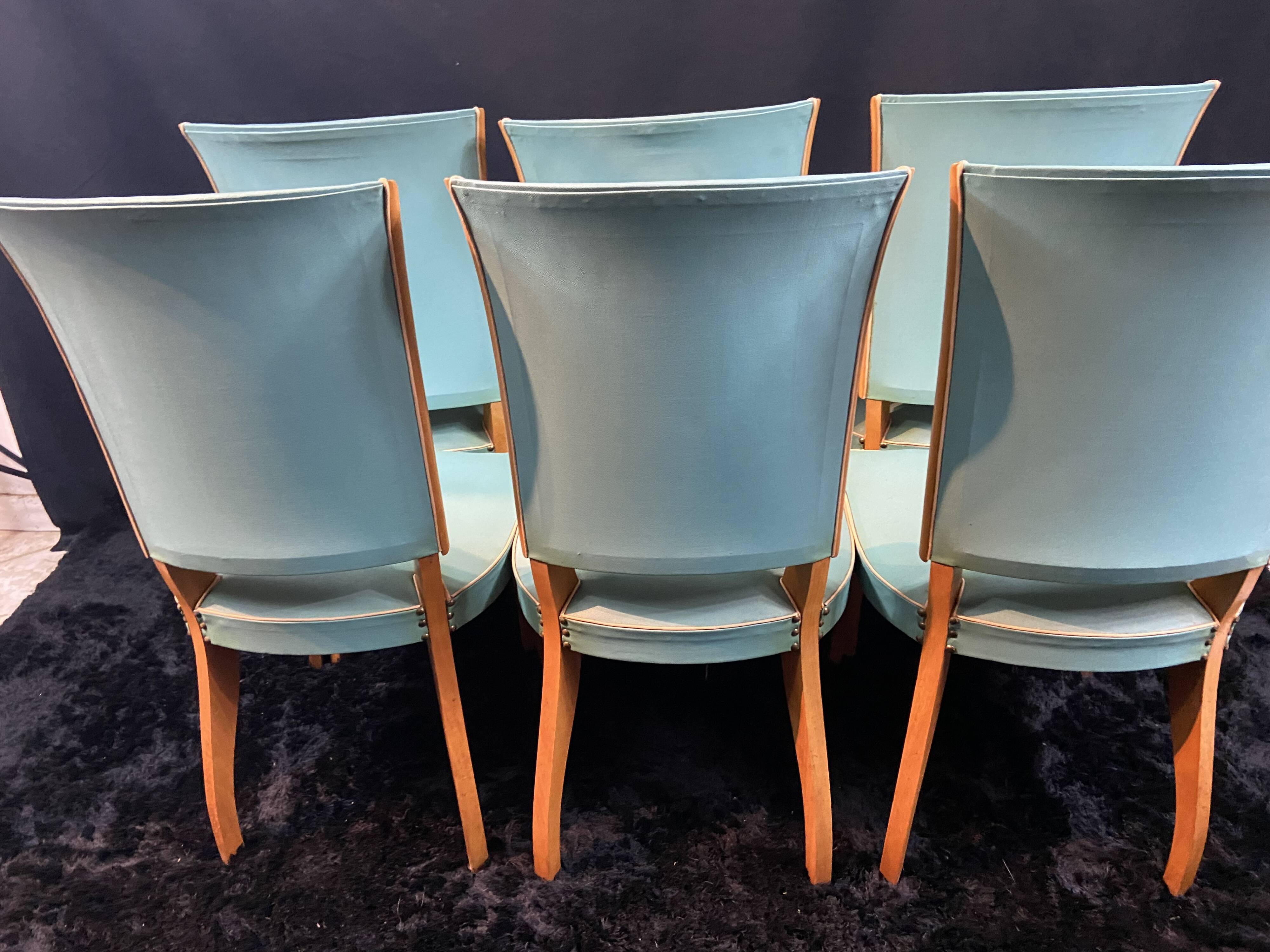 Suite 6 chaises design moderniste 1950