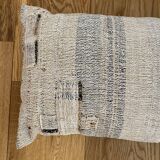 Cushion in old woven kilim style canvas, patched