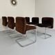 6 old tubular and velvet chairs Italian design from the 70s