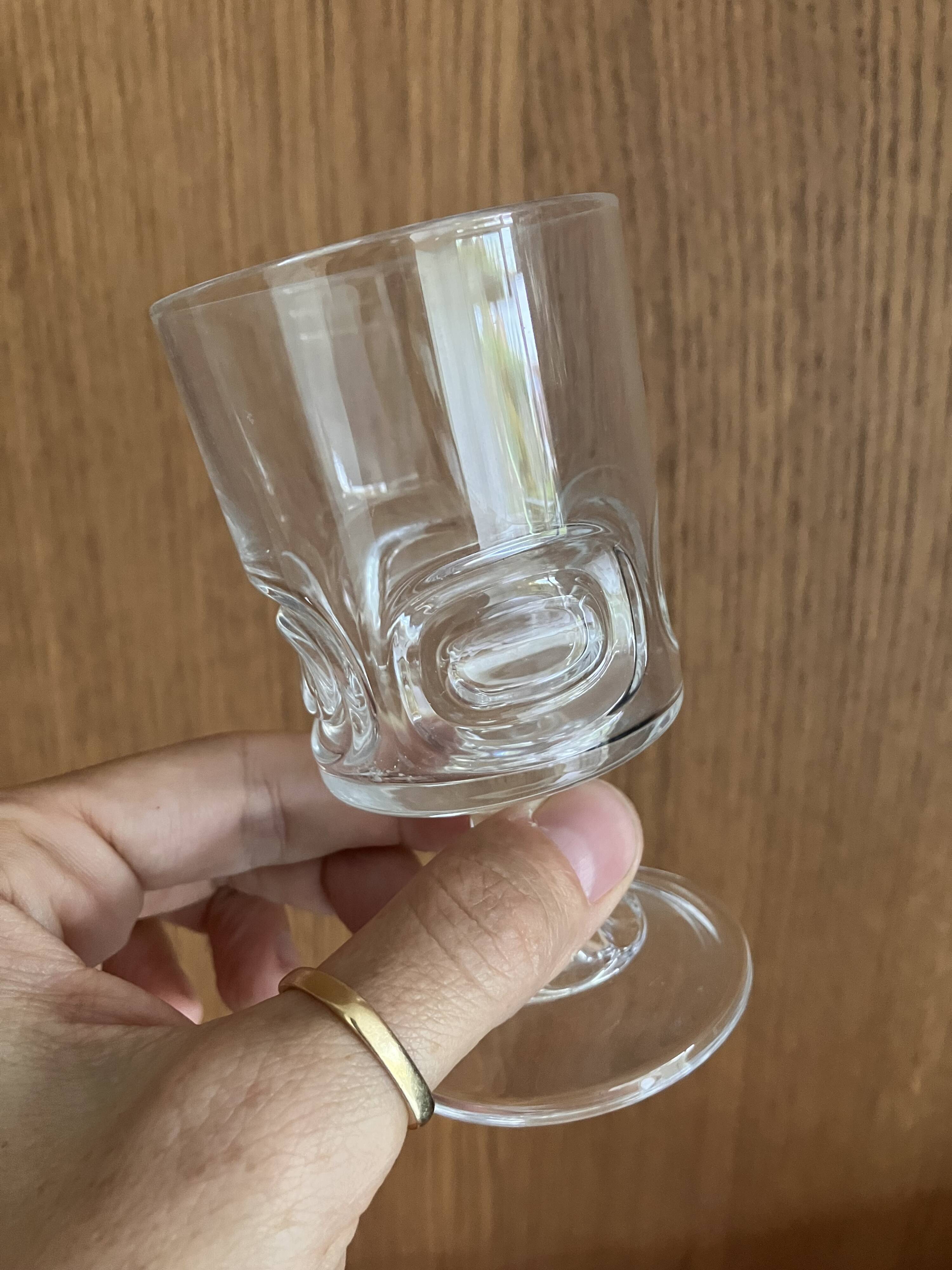 Wine or liqueur glasses from the 1970s, crystal from Arques.