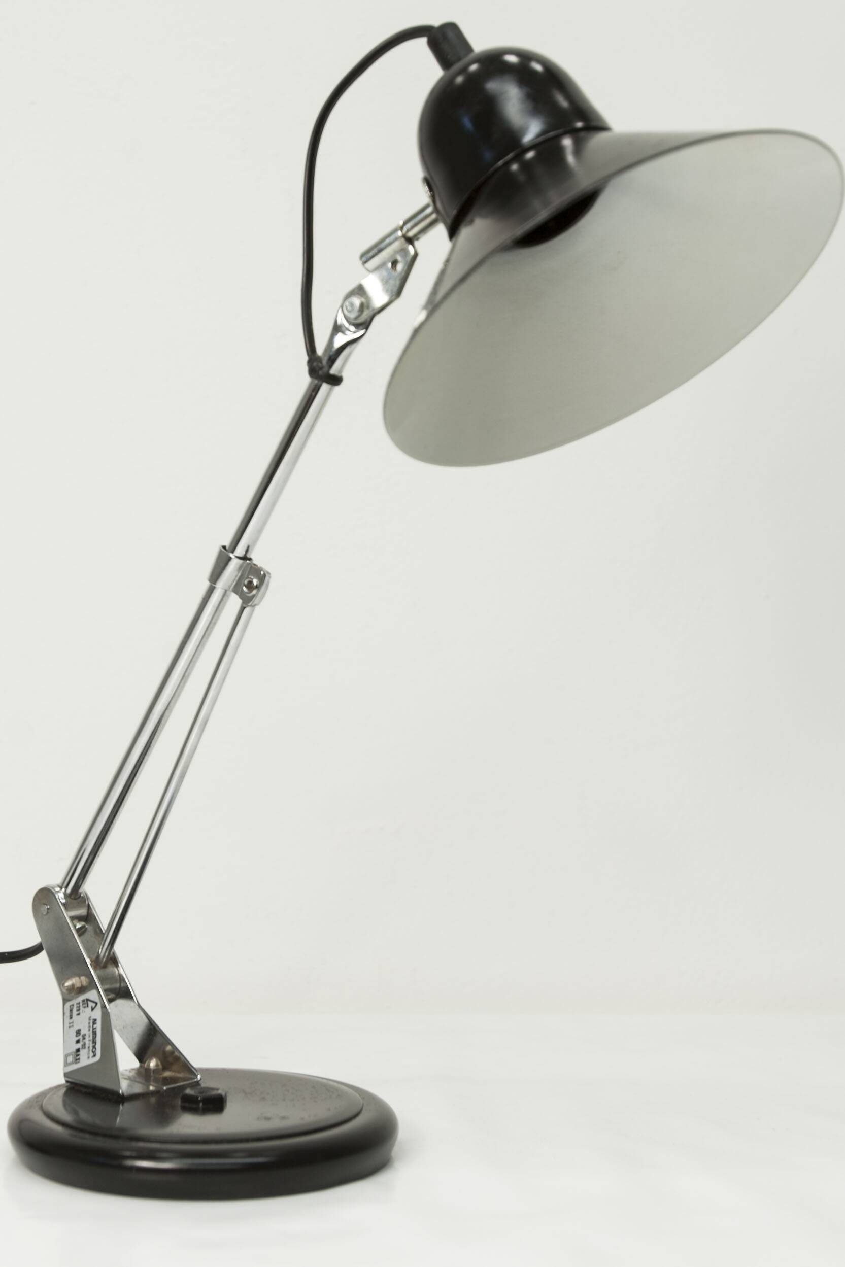 Aluminor 1960 black and chrome lamp Made in France