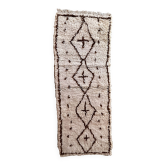 Azilal white Berber rug - 185 x 73 cm