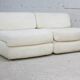Sofa formed by 2 heaters. Foam, velvet "cream". Steiner. France, Circa 1970