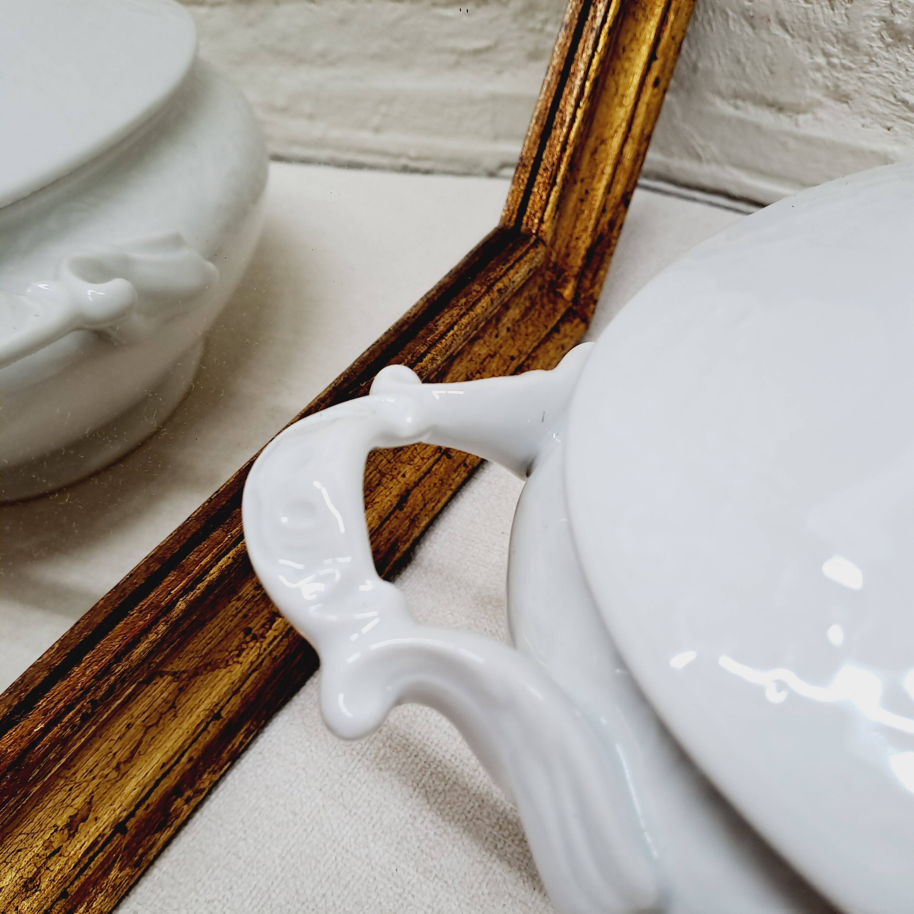 Légumier ovale porcelaine blanc