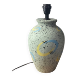Terracotta lamp base with graphic decor