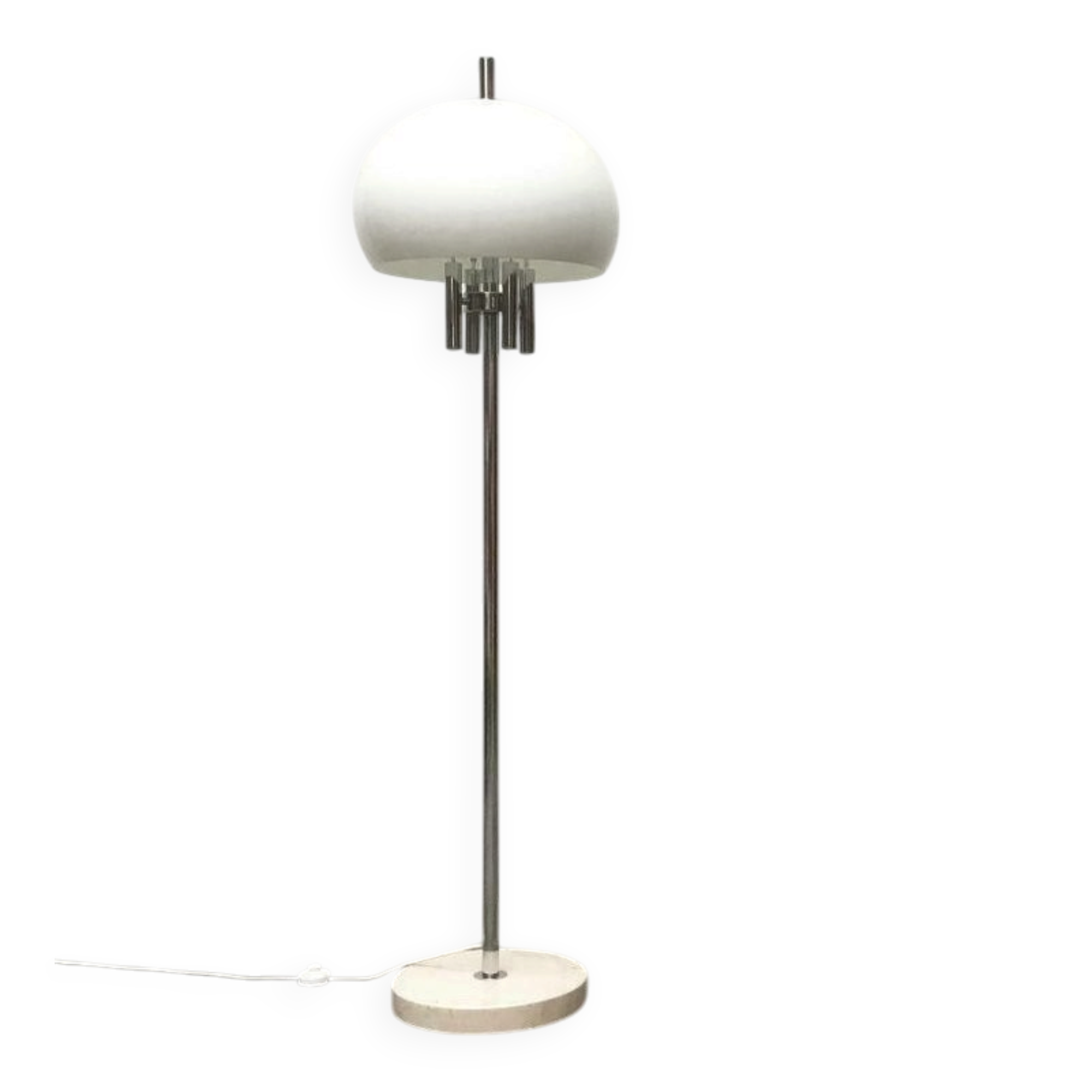 Italian space-style floor lamp from the 1960s with a stone base.