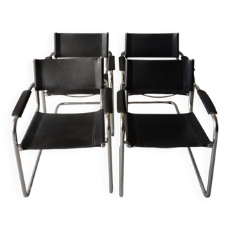 Fauteuil de bureau cuir noir style MG5 Grassi