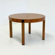Table à manger ronde en bois de noyer vintage par Grange