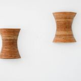 Pair of Organic Rattan Wall Sconces
